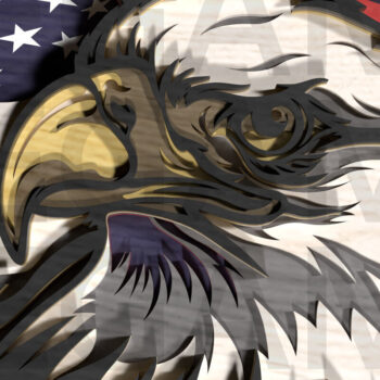 Intra απο ξύλο plywood 3mm-4mm πάχος – Patriotic Eagle 4th of July Layered Δίασταση  20x20 cm INTRAFABR-121965196 - Image 5