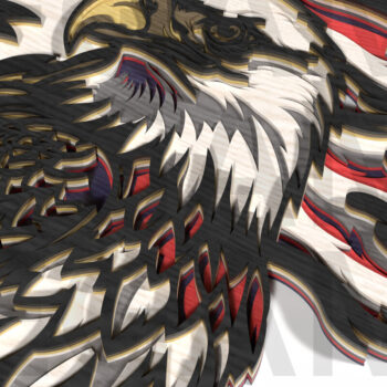 Intra απο ξύλο plywood 3mm-4mm πάχος – Patriotic Eagle 4th of July Layered Δίασταση  20x20 cm INTRAFABR-121965196 - Image 6