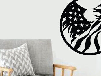 Intra απο ξύλο plywood 3mm-4mm πάχος – Patriotic Eagle American Flag Cut Laser Δίασταση  20x20 cm INTRAFABR-120520618 - Image 2