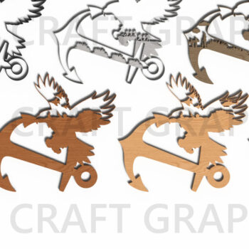 Intra απο ξύλο plywood 3mm-4mm πάχος – Patriotic Eagle Anchor Δίασταση  20x20 cm INTRAFABR-122254066 - Image 2