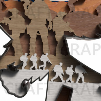 Intra απο ξύλο plywood 3mm-4mm πάχος – Patriotic Eagle Anchor Δίασταση  20x20 cm INTRAFABR-122254066 - Image 4