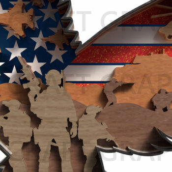 Intra απο ξύλο plywood 3mm-4mm πάχος – Patriotic Eagle Anchor Δίασταση  20x20 cm INTRAFABR-122254066 - Image 5