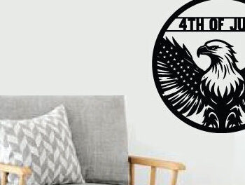 Intra απο ξύλο plywood 3mm-4mm πάχος – Patriotic Eagle Glory Laser Metal Δίασταση  20x20 cm INTRAFABR-120520802 - Image 2