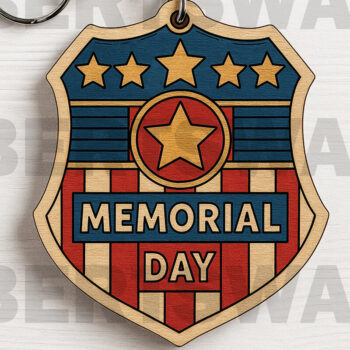 Intra απο ξύλο plywood 3mm-4mm πάχος – Δέσμη μπρελόκ με κοπή λέιζερ Patriotic Eagle Δίασταση  5x5 cm INTRAFABR-122397996 - Image 5