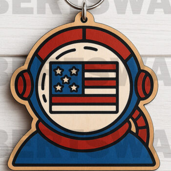 Intra απο ξύλο plywood 3mm-4mm πάχος – Δέσμη μπρελόκ με κοπή λέιζερ Patriotic Eagle Δίασταση  5x5 cm INTRAFABR-122397996 - Image 6