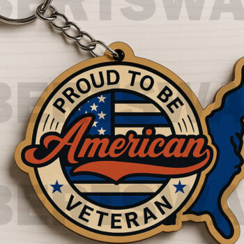 Intra απο ξύλο plywood 3mm-4mm πάχος – Δέσμη μπρελόκ με κοπή λέιζερ Patriotic Eagle Δίασταση  5x5 cm INTRAFABR-122397996 - Image 9