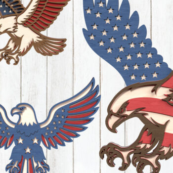 Intra απο ξύλο plywood 3mm-4mm πάχος – Πακέτο Patriotic Eagle Layered Δίασταση  20x20 cm INTRAFABR-122116365 - Image 1