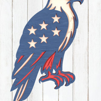 Intra απο ξύλο plywood 3mm-4mm πάχος – Patriotic Eagle Layered Δίασταση  20x20 cm INTRAFABR-122116230 - Image 1