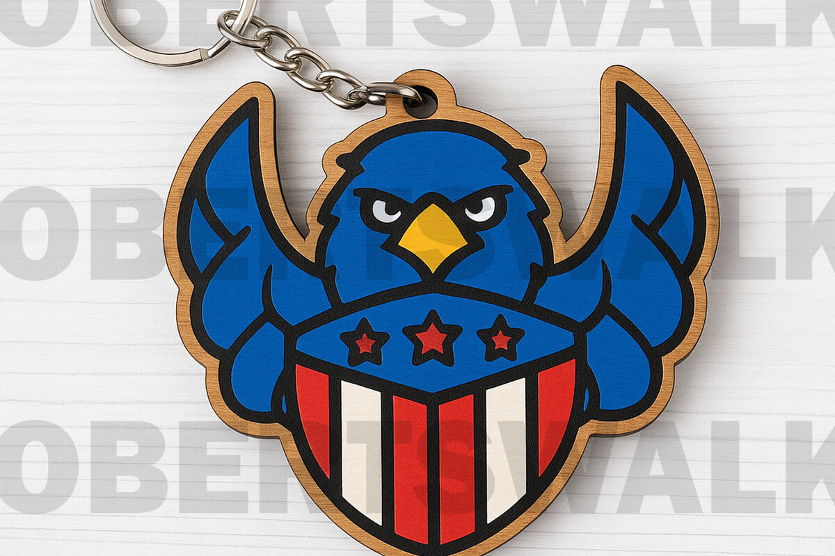 Intra απο ξύλο plywood 3mm-4mm πάχος – Patriotic Eagle Shield Cut Laser Δίασταση  20x20 cm INTRAFABR-122268139