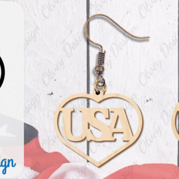 Intra απο ξύλο plywood 3mm-4mm πάχος – Patriotic Earring Lasercut Δίασταση 5x5 cm INTRAFABR-100486228 - Image 8