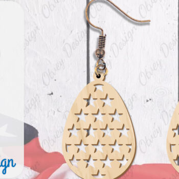 Intra απο ξύλο plywood 3mm-4mm πάχος – Patriotic Earring Lasercut Δίασταση 5x5 cm INTRAFABR-100486228 - Image 11