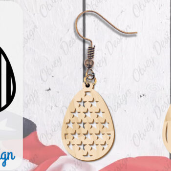 Intra απο ξύλο plywood 3mm-4mm πάχος – Patriotic Earring Lasercut Δίασταση 5x5 cm INTRAFABR-100486228 - Image 13