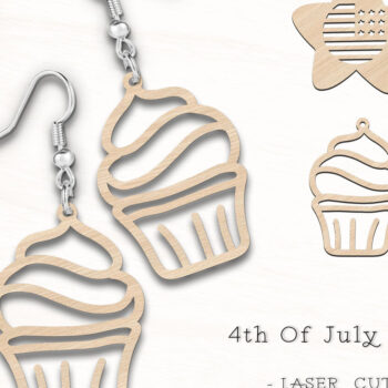 Intra απο ξύλο plywood 3mm-4mm πάχος – Patriotic Earrings Bundle Δίασταση 5x5 cm INTRAFABR-118893633 - Image 1