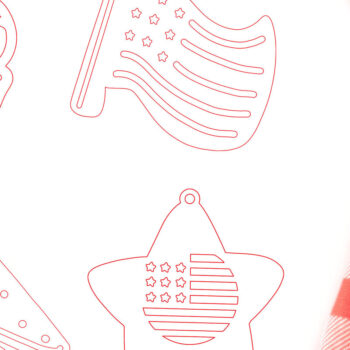 Intra απο ξύλο plywood 3mm-4mm πάχος – Patriotic Earrings Bundle Δίασταση 5x5 cm INTRAFABR-118893633 - Image 3