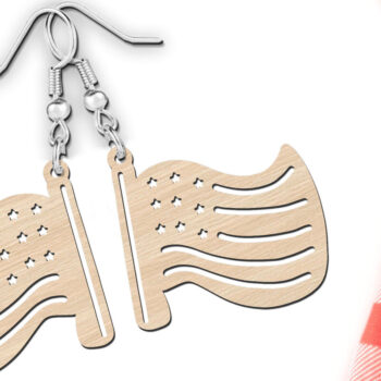 Intra απο ξύλο plywood 3mm-4mm πάχος – Patriotic Earrings Bundle Δίασταση 5x5 cm INTRAFABR-118893633 - Image 5