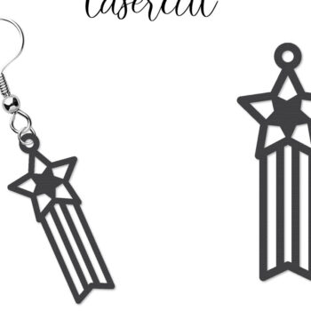 Intra απο ξύλο plywood 3mm-4mm πάχος – Patriotic Earrings Lasercut Δίασταση  5x5 cm INTRAFABR-123652791 - Image 1