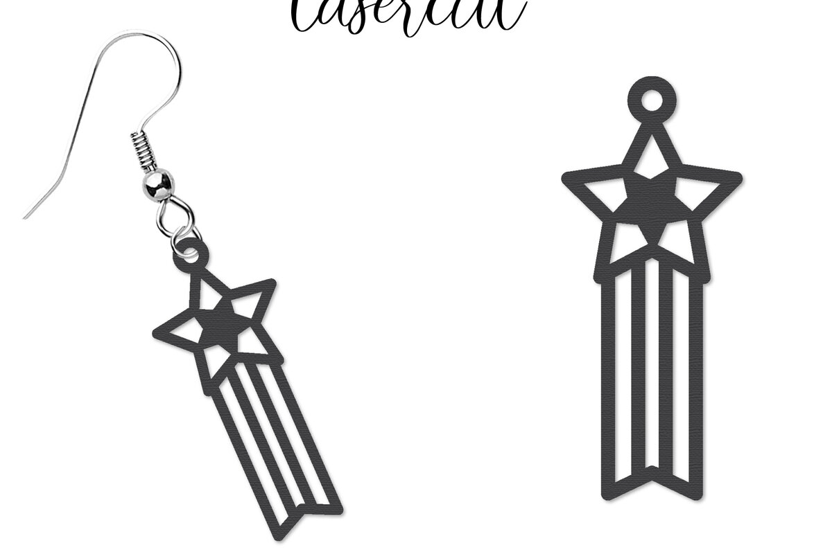 Intra απο ξύλο plywood 3mm-4mm πάχος – Patriotic Earrings Lasercut Δίασταση  5x5 cm INTRAFABR-123652791
