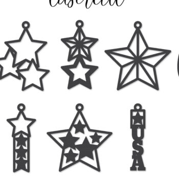 Intra απο ξύλο plywood 3mm-4mm πάχος – Patriotic Earrings Lasercut Δίασταση  5x5 cm INTRAFABR-123652800 - Image 1