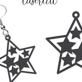 Intra απο ξύλο plywood 3mm-4mm πάχος – Patriotic Earrings Lasercut Δίασταση  5x5 cm INTRAFABR-123652800 - Image 9