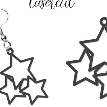 Intra απο ξύλο plywood 3mm-4mm πάχος – Patriotic Earrings Lasercut Δίασταση 5x5 cm INTRAFABR-123652748 - Image 1