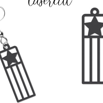 Intra απο ξύλο plywood 3mm-4mm πάχος – Patriotic Earrings Lasercut Δίασταση 5x5 cm INTRAFABR-123652761 - Image 1