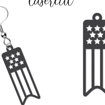 Intra απο ξύλο plywood 3mm-4mm πάχος – Patriotic Earrings Lasercut Δίασταση 5x5 cm INTRAFABR-123652771 - Image 1