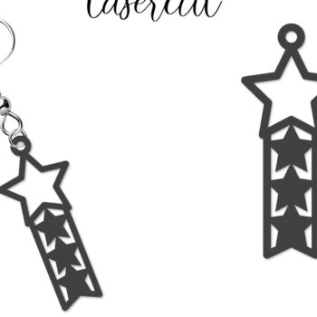 Intra απο ξύλο plywood 3mm-4mm πάχος – Patriotic Earrings Lasercut Δίασταση  5x5 cm INTRAFABR-123652787 - Image 1