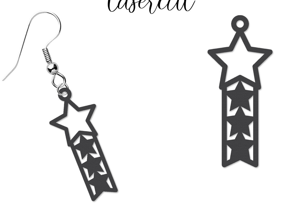 Intra απο ξύλο plywood 3mm-4mm πάχος – Patriotic Earrings Lasercut Δίασταση  5x5 cm INTRAFABR-123652787