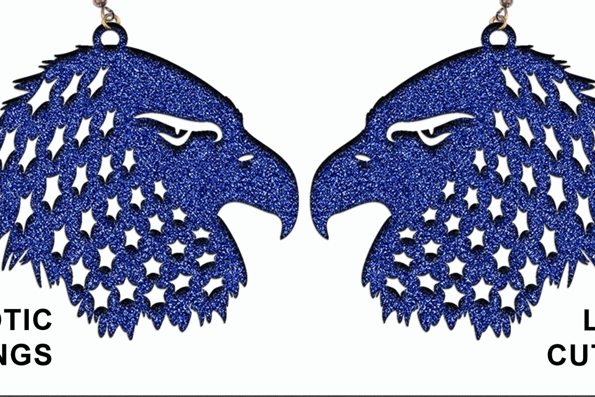 Intra απο ξύλο plywood 3mm-4mm πάχος – Πατριωτικά Σκουλαρίκια | Αμερικανικός Αετός Δίασταση  5x5 cm INTRAFABR-31640928