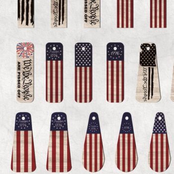 Intra απο ξύλο plywood 3mm-4mm πάχος – Πακέτο Patriotic Earrings Δίασταση  5x5 cm INTRAFABR-31534643 - Image 1