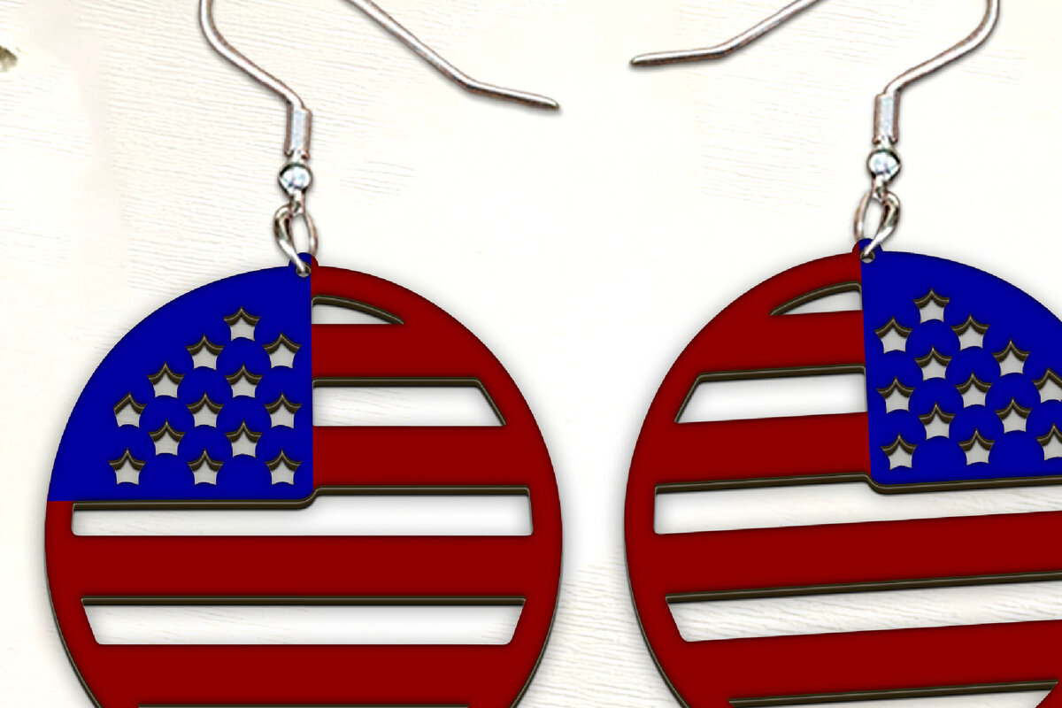 Intra απο ξύλο plywood 3mm-4mm πάχος – Πατριωτικά σκουλαρίκια σημαία με λέιζερ. Δίασταση  5x5 cm INTRAFABR-123537244