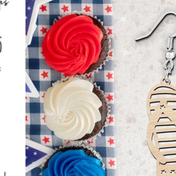 Intra απο ξύλο plywood 3mm-4mm πάχος – Patriotic Flip Flops Σκουλαρίκια Laser Δίασταση  5x5 cm INTRAFABR-119894367 - Image 1