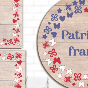 Intra απο ξύλο plywood 3mm-4mm πάχος – Patriotic Frame, 4 Ιουλίου Δίασταση  45x45 cm INTRAFABR-122203873 - Image 1