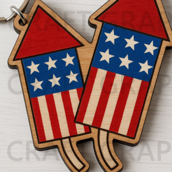 Intra απο ξύλο plywood 3mm-4mm πάχος – Μπρελόκ Patriotic Gnome Bowtie Δίασταση  5x5 cm INTRAFABR-122937505 - Image 4