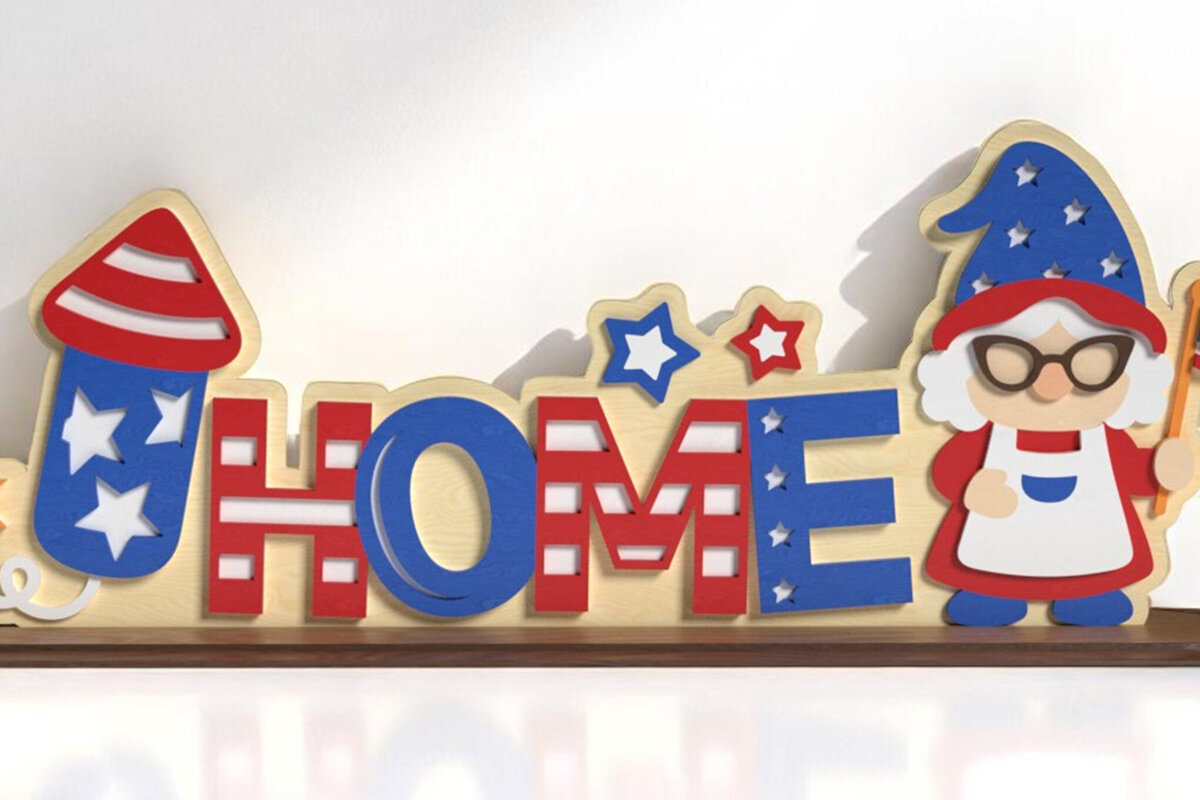 Intra απο ξύλο plywood 3mm-4mm πάχος – Patriotic Gnome HOME Δίασταση  20x20 cm INTRAFABR-123614279