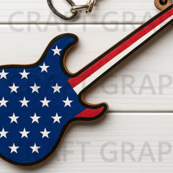 Intra απο ξύλο plywood 3mm-4mm πάχος – Πατριωτικό μπρελόκ κιθάρας Δίασταση 5x5 cm INTRAFABR-122661021 - Image 1