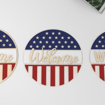 Intra απο ξύλο plywood 3mm-4mm πάχος – Πατριωτικό Σπίτι καλωσορίσματος Δίασταση 20x20 cm INTRAFABR-26117503 - Image 3