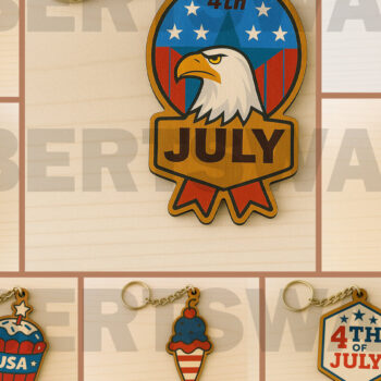 Intra απο ξύλο plywood 3mm-4mm πάχος – Πατριωτική δέσμη μπρελόκ με λέιζερ Δίασταση 5x5 cm INTRAFABR-122905598 - Image 1