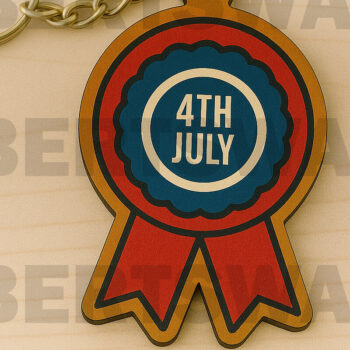 Intra απο ξύλο plywood 3mm-4mm πάχος – Πατριωτική δέσμη μπρελόκ με λέιζερ Δίασταση 5x5 cm INTRAFABR-122905598 - Image 2