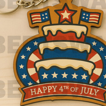 Intra απο ξύλο plywood 3mm-4mm πάχος – Πατριωτική δέσμη μπρελόκ με λέιζερ Δίασταση 5x5 cm INTRAFABR-122905598 - Image 3