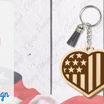 Intra απο ξύλο plywood 3mm-4mm πάχος – Patriotic Keychain Lasercut Δίασταση  5x5 cm INTRAFABR-100486396 - Image 7