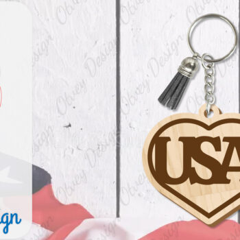 Intra απο ξύλο plywood 3mm-4mm πάχος – Patriotic Keychain Lasercut Δίασταση  5x5 cm INTRAFABR-100486396 - Image 8