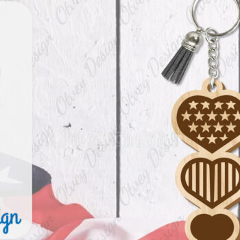 Intra απο ξύλο plywood 3mm-4mm πάχος – Patriotic Keychain Lasercut Δίασταση  5x5 cm INTRAFABR-100486396 - Image 10