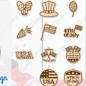 Intra απο ξύλο plywood 3mm-4mm πάχος – Patriotic Keychain Lasercut Δίασταση  5x5 cm INTRAFABR-100485966