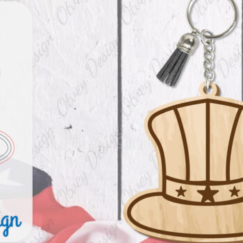 Intra απο ξύλο plywood 3mm-4mm πάχος – Patriotic Keychain Lasercut Δίασταση  5x5 cm INTRAFABR-100485966 - Image 3