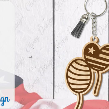 Intra απο ξύλο plywood 3mm-4mm πάχος – Patriotic Keychain Lasercut Δίασταση  5x5 cm INTRAFABR-100485966 - Image 6