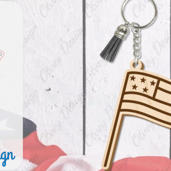 Intra απο ξύλο plywood 3mm-4mm πάχος – Patriotic Keychain Lasercut Δίασταση  5x5 cm INTRAFABR-100485966 - Image 8