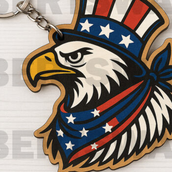 Intra απο ξύλο plywood 3mm-4mm πάχος – Πακέτο Patriotic Keychain Δίασταση  5x5 cm INTRAFABR-122266699 - Image 4