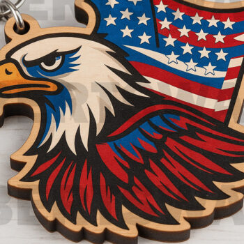 Intra απο ξύλο plywood 3mm-4mm πάχος – Πακέτο Patriotic Keychain Δίασταση  5x5 cm INTRAFABR-122266699 - Image 5