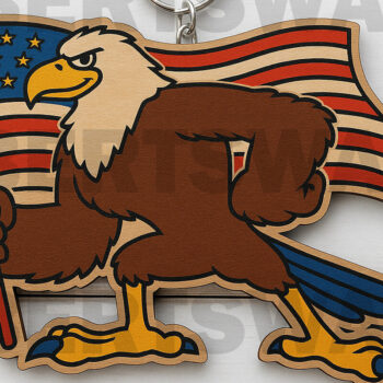 Intra απο ξύλο plywood 3mm-4mm πάχος – Πακέτο Patriotic Keychain Δίασταση  5x5 cm INTRAFABR-122266699 - Image 6